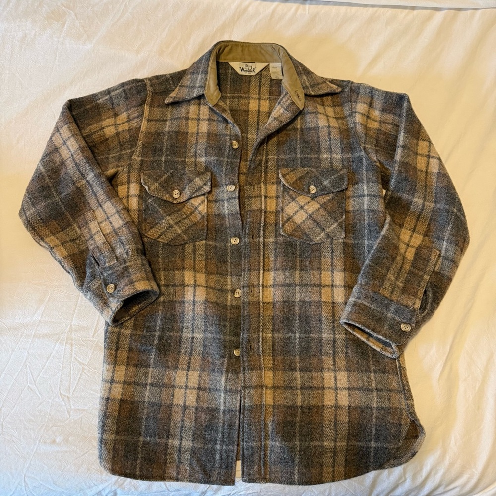 Woolrich Brown Plaid Wool Jacket